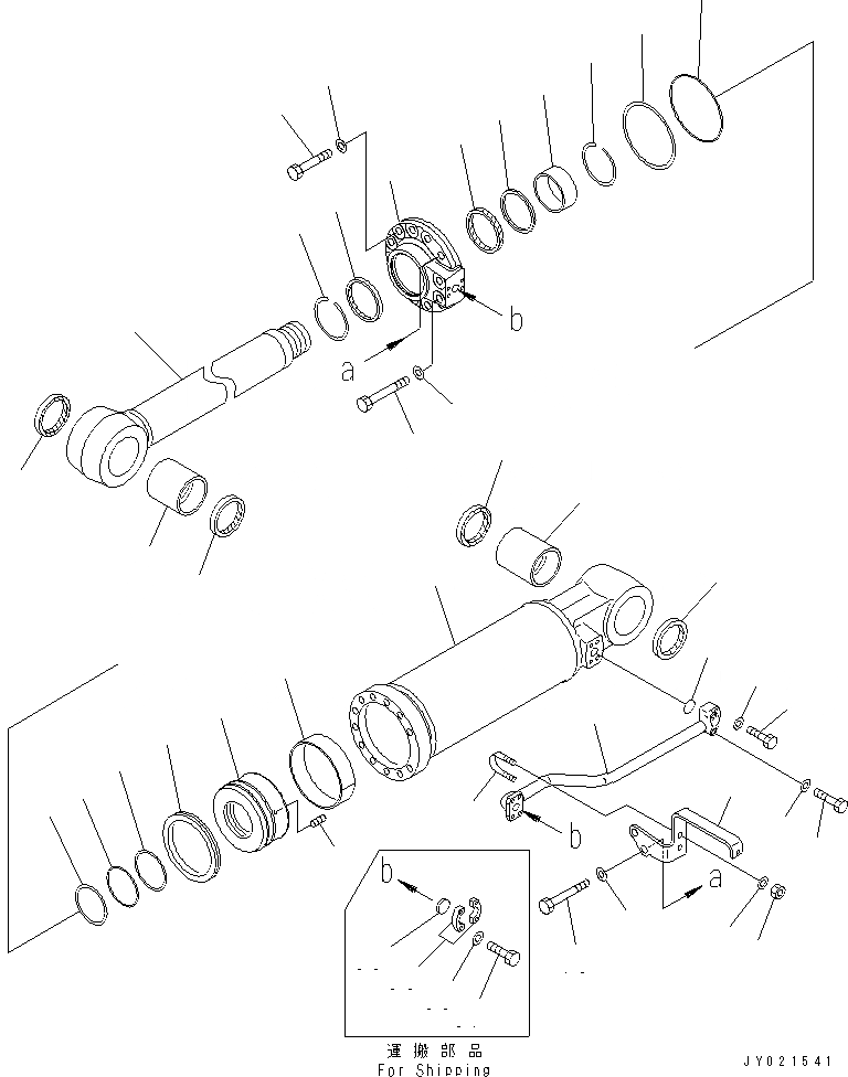 Схема запчастей Komatsu D275A-5 - РЫХЛИТЕЛЬ ГИДРОЦИЛИНДР ПОДЪЕМА(№-) ОСНОВН. КОМПОНЕНТЫ И РЕМКОМПЛЕКТЫ