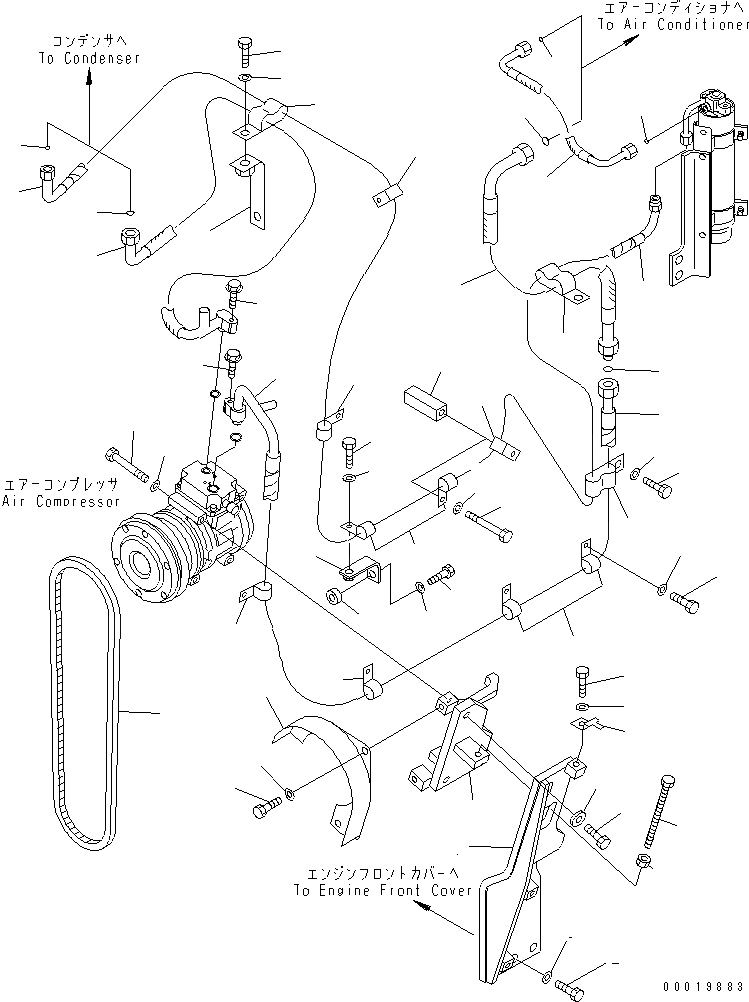 Схема запчастей Komatsu D275AX-5 - ЛИНИЯ КОМПРЕССОРА (ДЛЯ УСИЛ. ЭЛЕКТРОПРОВОДКА) КОМПОНЕНТЫ ДВИГАТЕЛЯ