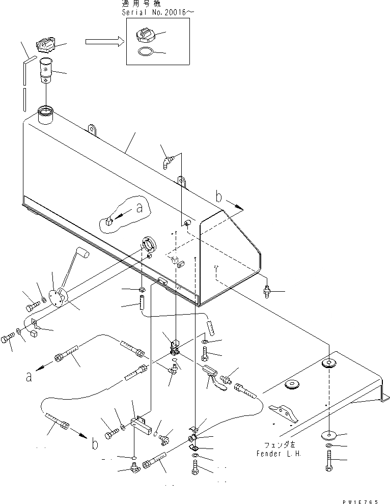 Схема запчастей Komatsu D275AX-5 - ТОПЛИВН. БАК. (БЕЗ БЫСТР. ЗАПРАВ.) ТОПЛИВН. БАК. AND КОМПОНЕНТЫ