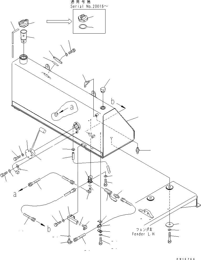 Схема запчастей Komatsu D275AX-5 - ТОПЛИВН. БАК. (С БЫСТР. ЗАПРАВ.) ТОПЛИВН. БАК. AND КОМПОНЕНТЫ
