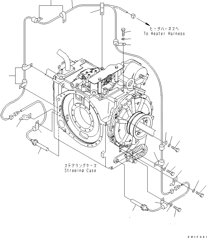 Схема запчастей Komatsu D275AX-5 - СИЛОВАЯ ЛИНИЯ ЭЛЕКТРОПРОВОДКА (С ОБОГРЕВ-ЛЕМ) (МОРОЗОУСТОЙЧИВ. СПЕЦ-Я (A) СПЕЦ-Я.) СИЛОВАЯ ПЕРЕДАЧА И КОНЕЧНАЯ ПЕРЕДАЧА