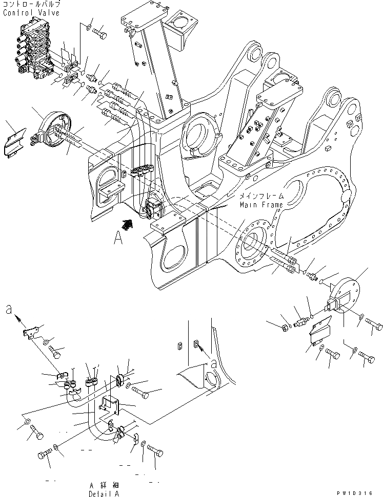 Схема запчастей Komatsu D275AX-5 - ПЕРЕКОС. ОТВАЛА ЛИНИЯ (ОСНОВН. РАМА) (ДЛЯ ДВОЙН. НАКЛОН. PITCH DOZER) ГИДРАВЛИКА