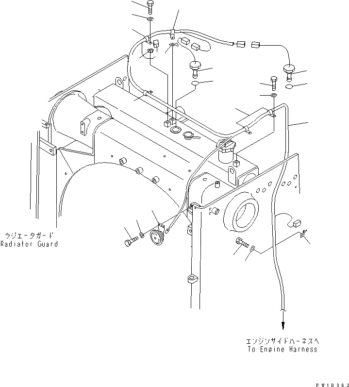 Схема запчастей Komatsu D275AX-5 - ЭЛЕКТРОПРОВОДКА (РАДИАТОР) (ДЛЯ УСИЛ. ЭЛЕКТРОПРОВОДКА) ЧАСТИ КОРПУСА