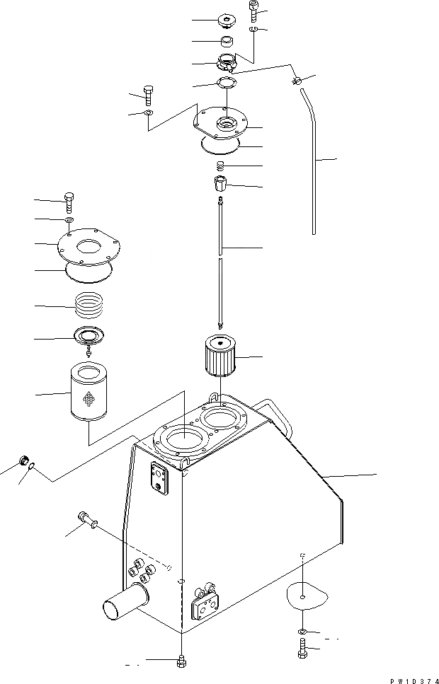 Схема запчастей Komatsu D275AX-5 - БАК ЧАСТИ КОРПУСА
