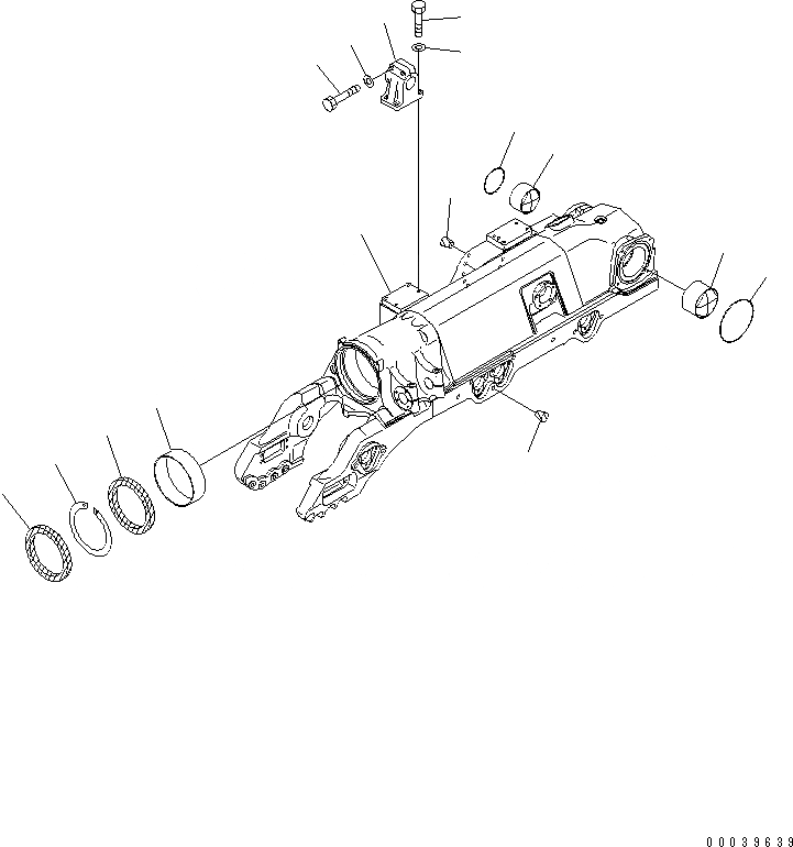 Схема запчастей Komatsu D275AX-5 - ГУСЕНИЧНАЯ РАМА (ПРАВ.) ХОДОВАЯ
