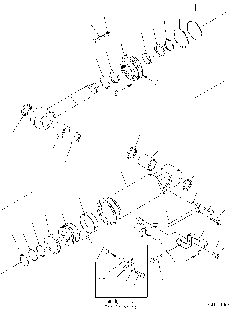 Схема запчастей Komatsu D275AX-5 - РЫХЛИТЕЛЬ ГИДРОЦИЛИНДР ПОДЪЕМА ОСНОВН. КОМПОНЕНТЫ И РЕМКОМПЛЕКТЫ