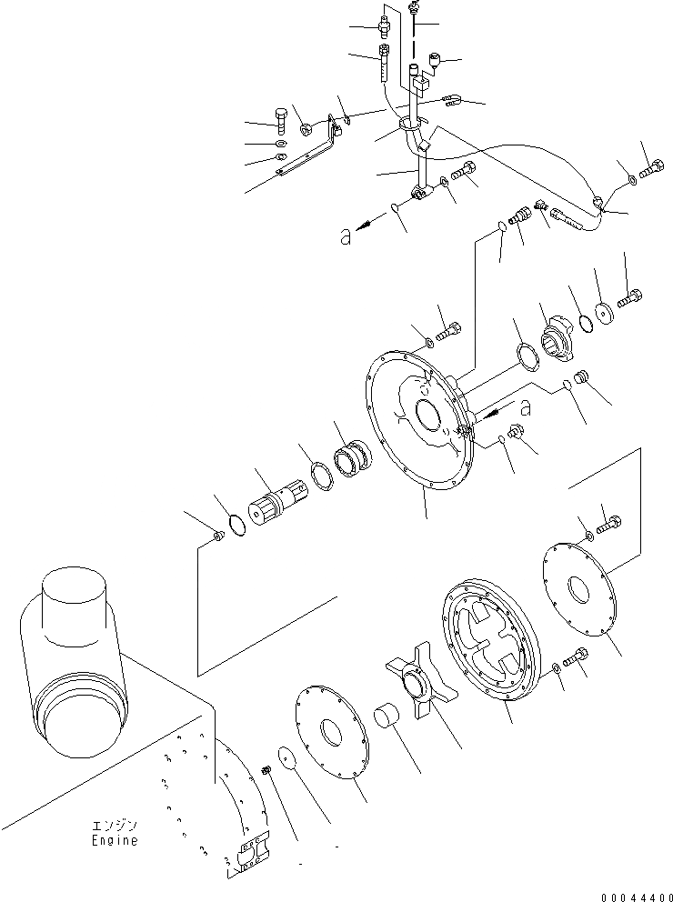 Схема запчастей Komatsu D275AX-5E0 - ДЕМПФЕР(№-) КОМПОНЕНТЫ ДВИГАТЕЛЯ