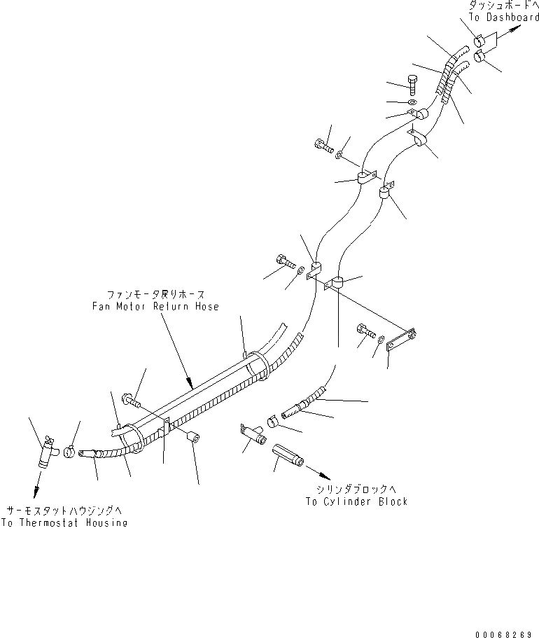 Схема запчастей Komatsu D275AX-5E0 - ЛИНИЯ ОБОГРЕВАТЕЛЯ(№-) КОМПОНЕНТЫ ДВИГАТЕЛЯ