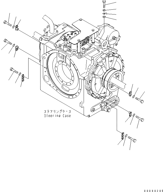 Схема запчастей Komatsu D275AX-5E0 - ОБОГРЕВАТЕЛЬ. (№-) СИЛОВАЯ ПЕРЕДАЧА И КОНЕЧНАЯ ПЕРЕДАЧА