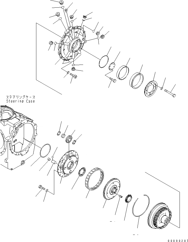 Схема запчастей Komatsu D275AX-5E0 - РУЛЕВ. УПРАВЛЕНИЕ (ТОРМОЗ.) (/)(№(9)-) СИЛОВАЯ ПЕРЕДАЧА И КОНЕЧНАЯ ПЕРЕДАЧА