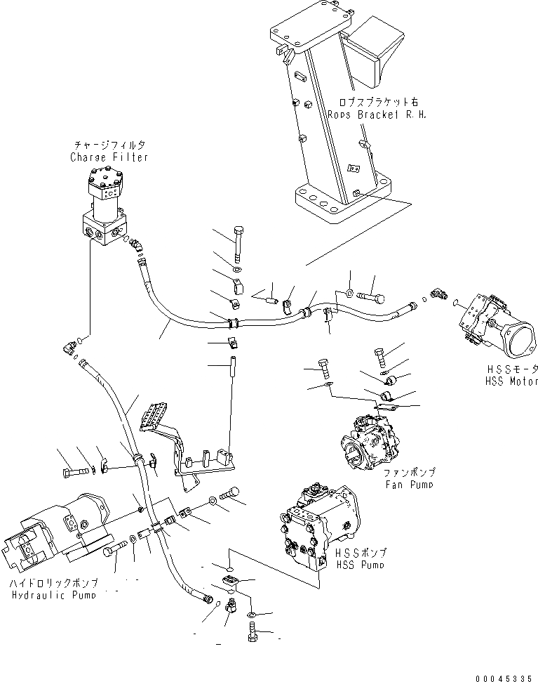 Схема запчастей Komatsu D275AX-5E0 - СИЛОВАЯ ЛИНИЯ ГИДРАВЛ МАСЛ. ЛИНИЯ (/)(№-) СИЛОВАЯ ПЕРЕДАЧА И КОНЕЧНАЯ ПЕРЕДАЧА