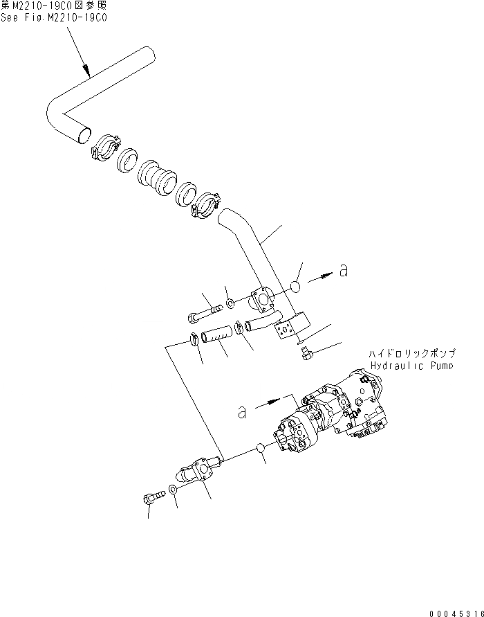 Схема запчастей Komatsu D275AX-5E0 - ГИДР. НАСОС. ЛИНИЯ (ВСАСЫВ. ЛИНИЯ)(№-) ГИДРАВЛИКА