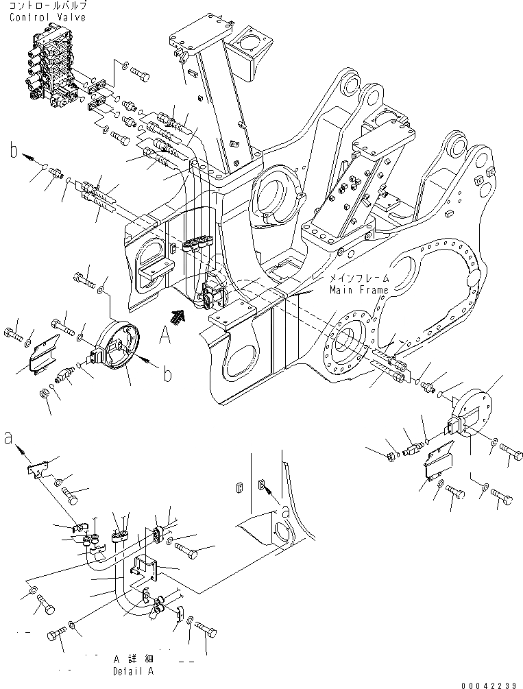 Схема запчастей Komatsu D275AX-5E0 - ПЕРЕКОС. ОТВАЛА ЛИНИЯ (ОСНОВН. РАМА) (ДЛЯ ДВОЙН. НАКЛОН. PITCH DOZER)(№-) ГИДРАВЛИКА