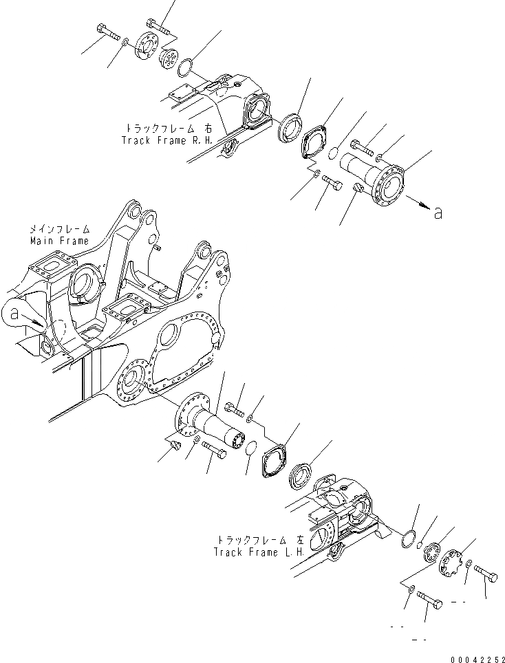 Схема запчастей Komatsu D275AX-5E0 - БАЛКА БАЛАНСИРА И ПОВОРОТН. ШКВОРЕНЬ (ПОВОРОТН. ШКВОРЕНЬ)(№-) ОСНОВН. РАМА И КОМПОНЕНТЫ
