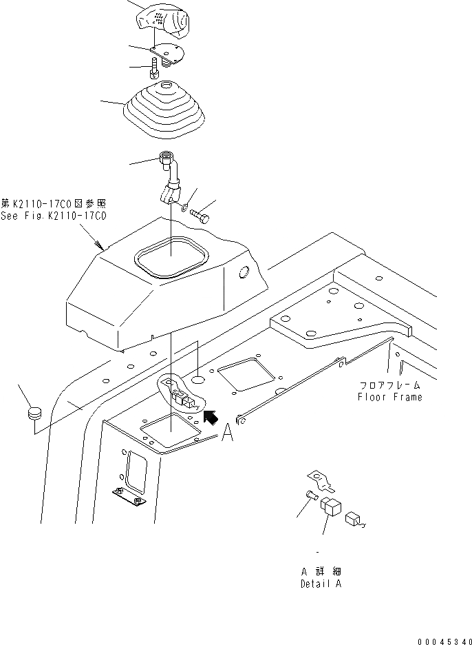 Схема запчастей Komatsu D275AX-5E0 - ОСНОВН. КОНСТРУКЦИЯ (РЫЧАГ УПРАВЛЕНИЯ ОТВАЛОМ) (ДЛЯ ОТВАЛ С ПЕРЕКОСОМ)(№-) КАБИНА ОПЕРАТОРА И СИСТЕМА УПРАВЛЕНИЯ