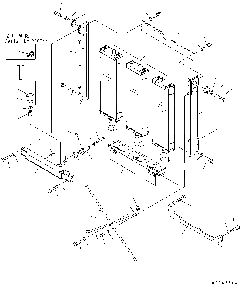Схема запчастей Komatsu D275AX-5E0 - ЗАЩИТА РАДИАТОРА (ОХЛАЖД-Е И БАК)(№-99) ЧАСТИ КОРПУСА