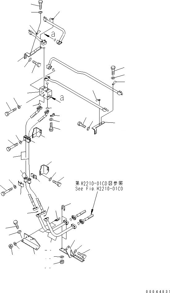Схема запчастей Komatsu D275AX-5E0 - ЗАЩИТА РАДИАТОРА (ПОДЪЕМ. ОТВАЛА ЛИНИЯ) (/)(№-) ЧАСТИ КОРПУСА