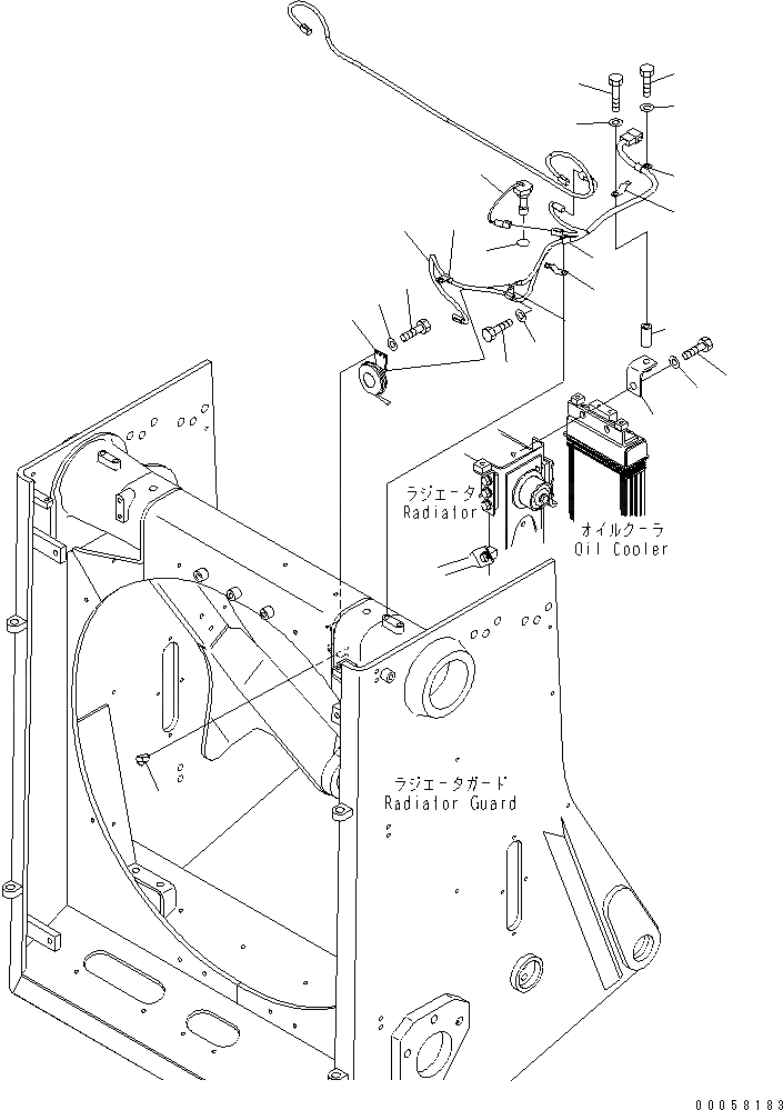 Схема запчастей Komatsu D275AX-5E0 - ЗАЩИТА РАДИАТОРА (ЭЛЕКТРОПРОВОДКА ЗАЩИТА РАДИАТОРА) (СПЕЦ-Я ДЛЯ СВАЛОК)(№-) ЧАСТИ КОРПУСА