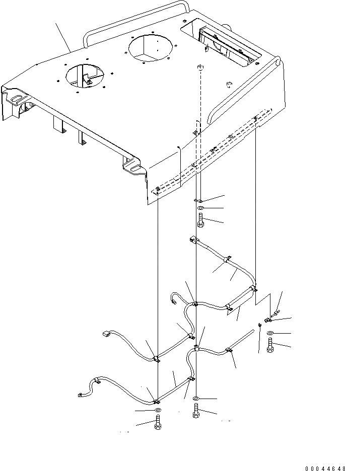 Схема запчастей Komatsu D275AX-5E0 - КАПОТ И БОКОВ. КРЫШКА (КАПОТ OPEN) (БЕЗ БОКОВ. КРЫШКА) (ДЛЯ УСИЛ. ЭЛЕКТРОПРОВОДКА)(№-) ЧАСТИ КОРПУСА