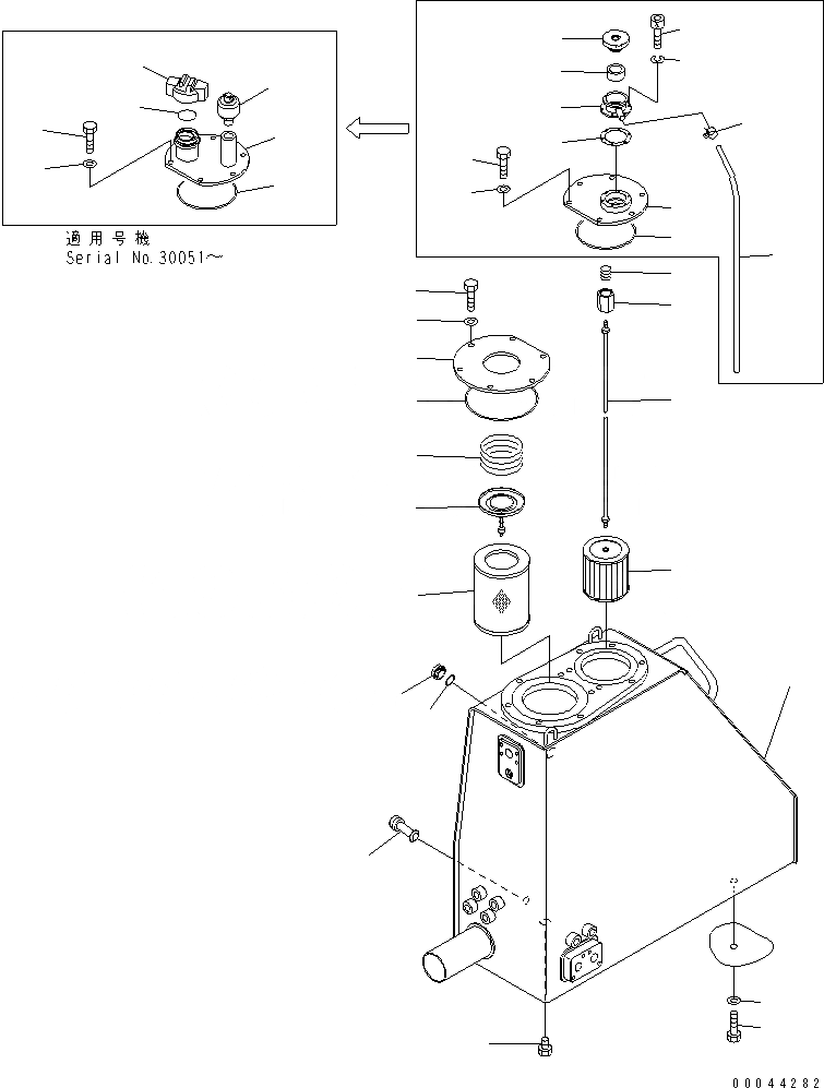 Схема запчастей Komatsu D275AX-5E0 - КРЫЛО (БАК)(№-) ЧАСТИ КОРПУСА