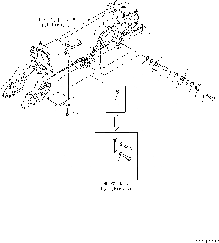Схема запчастей Komatsu D275AX-5E0 - ГУСЕНИЧНАЯ РАМА (CARTRIDGE ПАЛЕЦ) (ГУСЕНИЧНАЯ РАМА) (ЛЕВ.)(№-) ХОДОВАЯ
