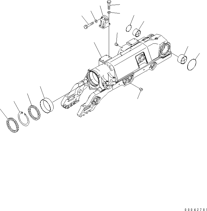Схема запчастей Komatsu D275AX-5E0 - ГУСЕНИЧНАЯ РАМА (ПРАВ.)(№-) ХОДОВАЯ