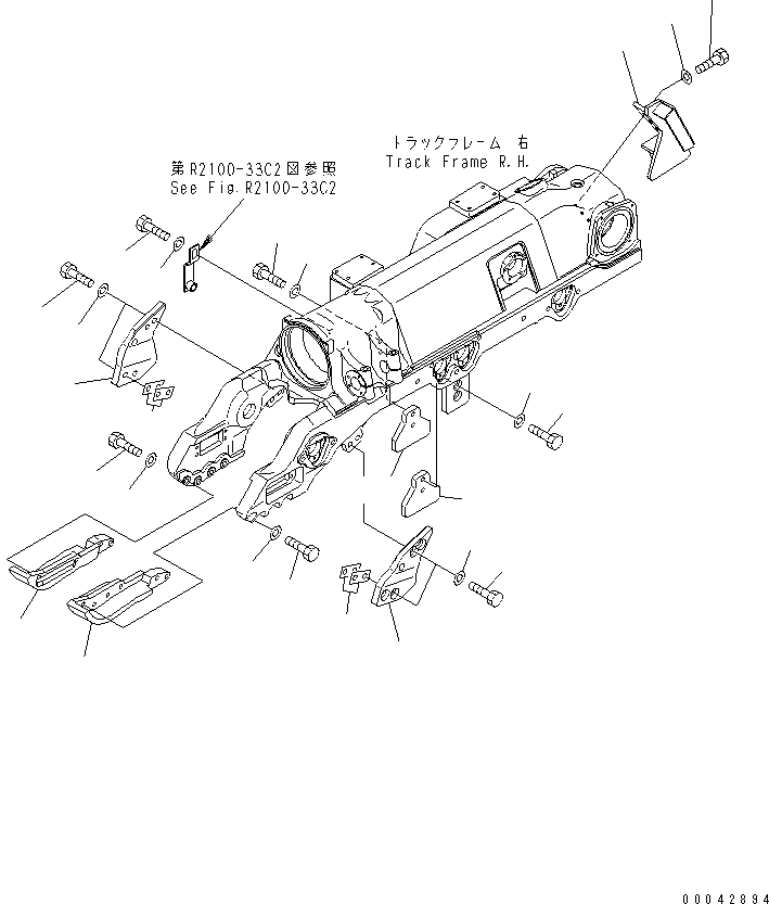 Схема запчастей Komatsu D275AX-5E0 - ГУСЕНИЧНАЯ РАМА (ЗАЩИТА ГУСЕН. РАМЫ) (ПОЛН. ЗАЩИТА КАТКОВ) (ПРАВ.)(№-) ХОДОВАЯ