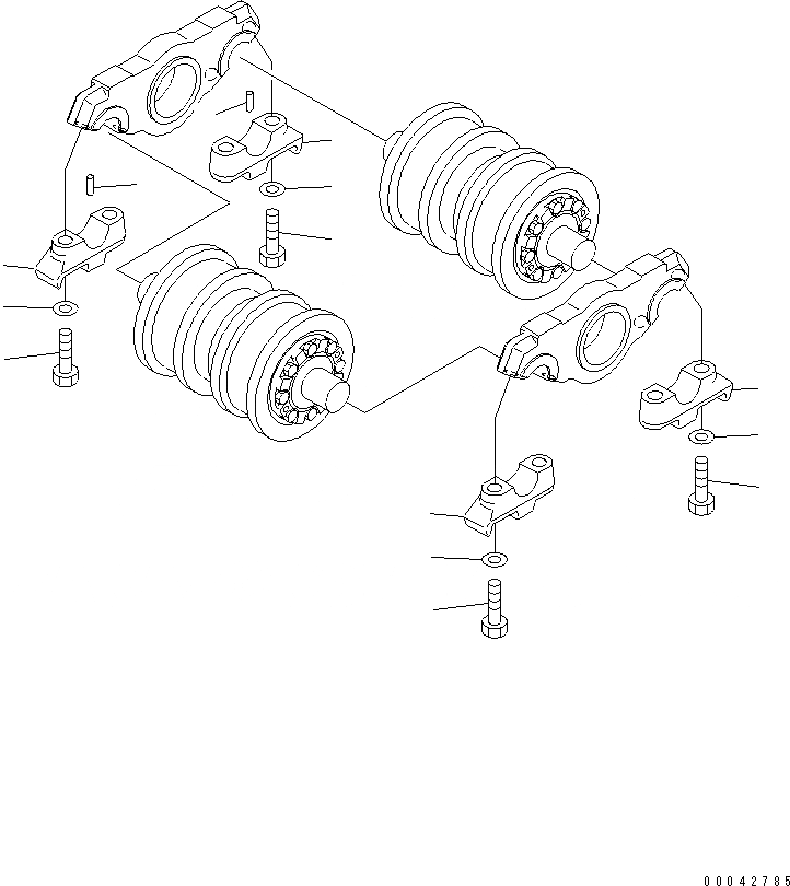 Схема запчастей Komatsu D275AX-5E0 - ГУСЕНИЧНАЯ РАМА (THIRD ТЕЛЕЖКА) (КРЫШКА) (ПРАВ.)(№-) ХОДОВАЯ