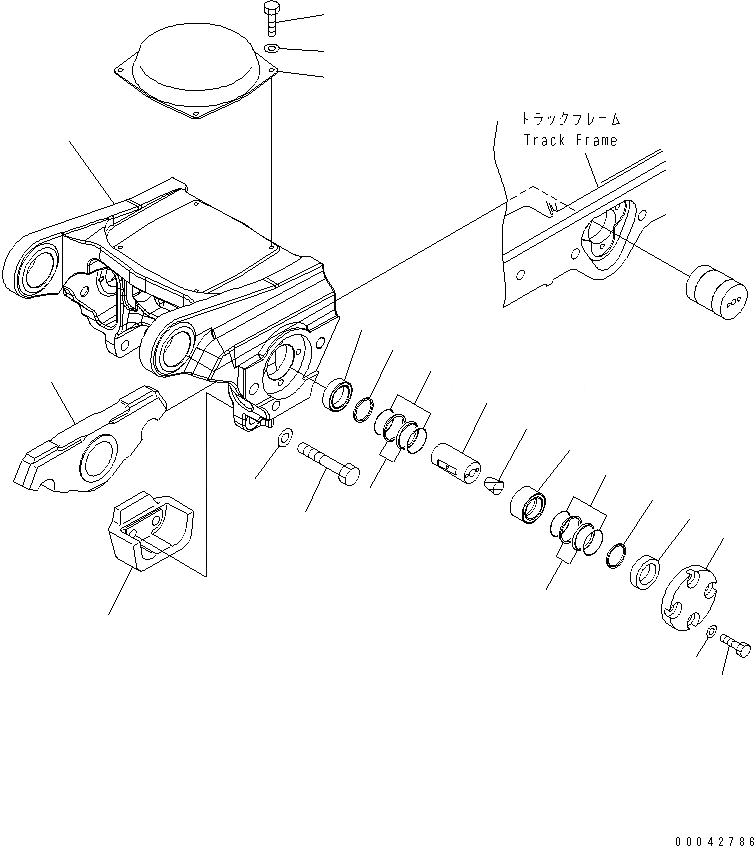 Схема запчастей Komatsu D275AX-5E0 - ГУСЕНИЧНАЯ РАМА (ЗАДН. ТЕЛЕЖКА) (ПРАВ.)(№-) ХОДОВАЯ
