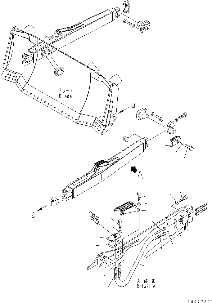 Схема запчастей Komatsu D275AX-5E0 - DOZER РАМА (ПРЯМ. ОТВАЛ ТРУБЫ) (ЛЕВ.) (SIGMADOZER)(№-) РАБОЧЕЕ ОБОРУДОВАНИЕ