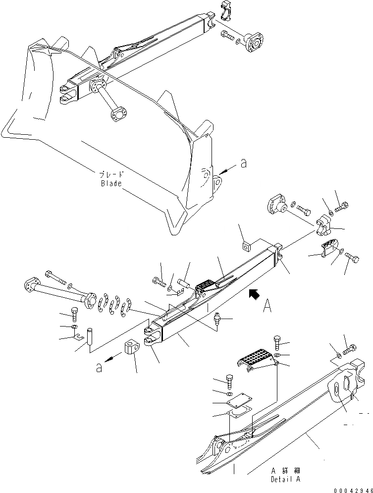 Схема запчастей Komatsu D275AX-5E0 - DOZER РАМА (РАМА ПРЯМ. ОТВАЛА) (ЛЕВ.)(№-) РАБОЧЕЕ ОБОРУДОВАНИЕ