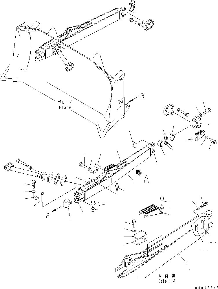 Схема запчастей Komatsu D275AX-5E0 - DOZER РАМА (РАМА ПРЯМ. ОТВАЛА) (С ВТУЛКА) (ЛЕВ.)(№-) РАБОЧЕЕ ОБОРУДОВАНИЕ