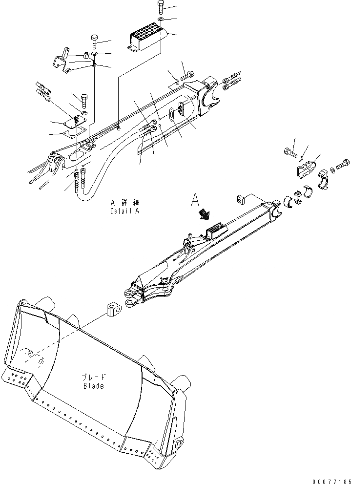 Схема запчастей Komatsu D275AX-5E0 - DOZER РАМА (ДВОЙН. НАКЛОН. ТРУБЫ) (ПРАВ.) (SIGMADOZER)(№-) РАБОЧЕЕ ОБОРУДОВАНИЕ