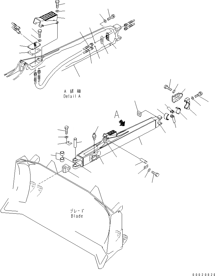 Схема запчастей Komatsu D275AX-5E0 - DOZER РАМА (РАМА ПРЯМ. ОТВАЛА) (С ВТУЛКА) (ПРАВ.)(№-) РАБОЧЕЕ ОБОРУДОВАНИЕ
