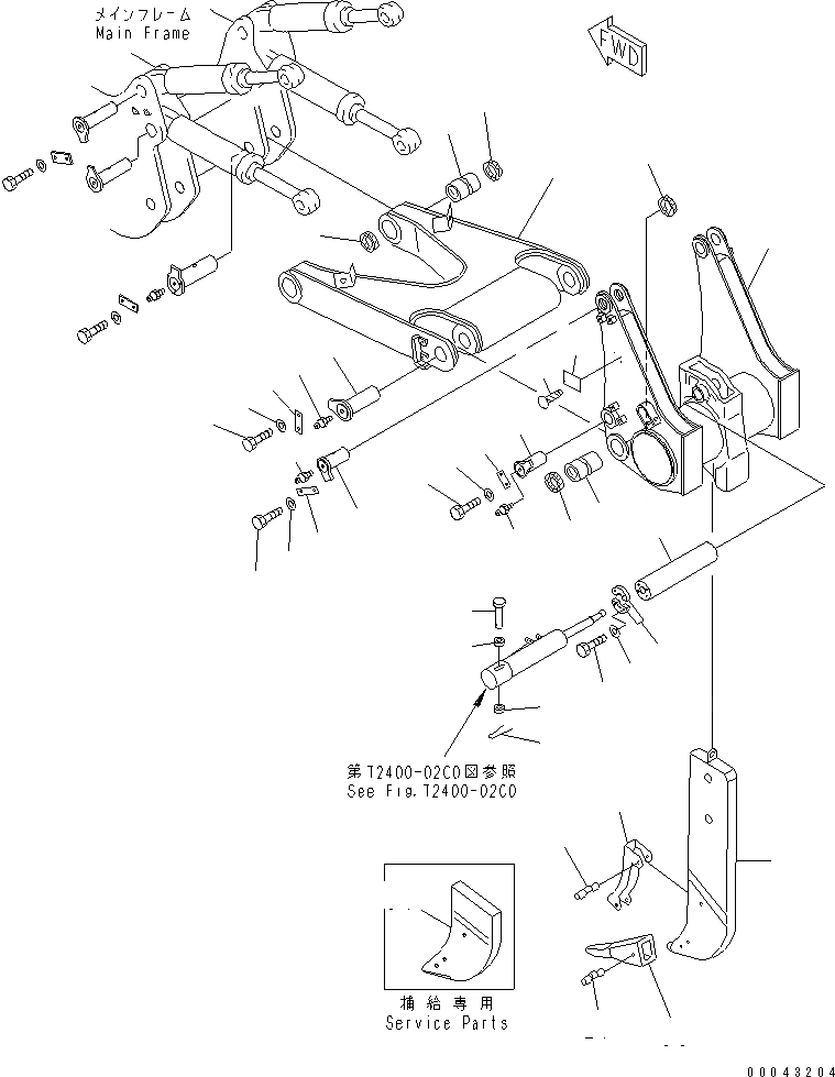 Схема запчастей Komatsu D275AX-5E0 - РЫХЛИТЕЛЬ (BEAM И РУКОЯТЬ) (ДЛЯ ГИГАНТСК. РЫХЛИТ) (БЕЗ ТОЛКАЮЩ. БЛОК)(№-) РАБОЧЕЕ ОБОРУДОВАНИЕ