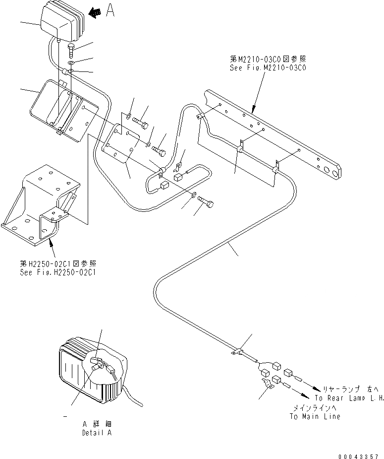 Схема запчастей Komatsu D275AX-5E0 - ОСВЕЩЕНИЕ (ДЛЯ УСИЛ. ЭЛЕКТРОПРОВОДКА)(№-) РАБОЧЕЕ ОБОРУДОВАНИЕ