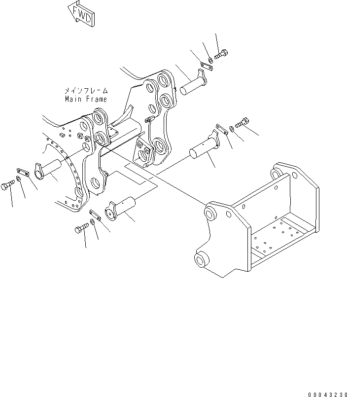 Схема запчастей Komatsu D275AX-5E0 - ПРОТИВОВЕС (КРЕПЛЕНИЕ ПАЛЕЦ)(№-) РАБОЧЕЕ ОБОРУДОВАНИЕ