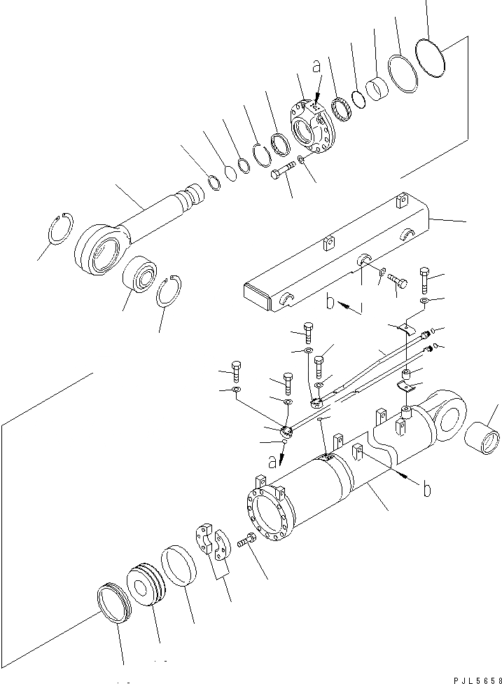 Схема запчастей Komatsu D275AX-5E0 - ЦИЛИНДР ПЕРЕКОСА ОТВАЛА(№-) ОСНОВН. КОМПОНЕНТЫ И РЕМКОМПЛЕКТЫ