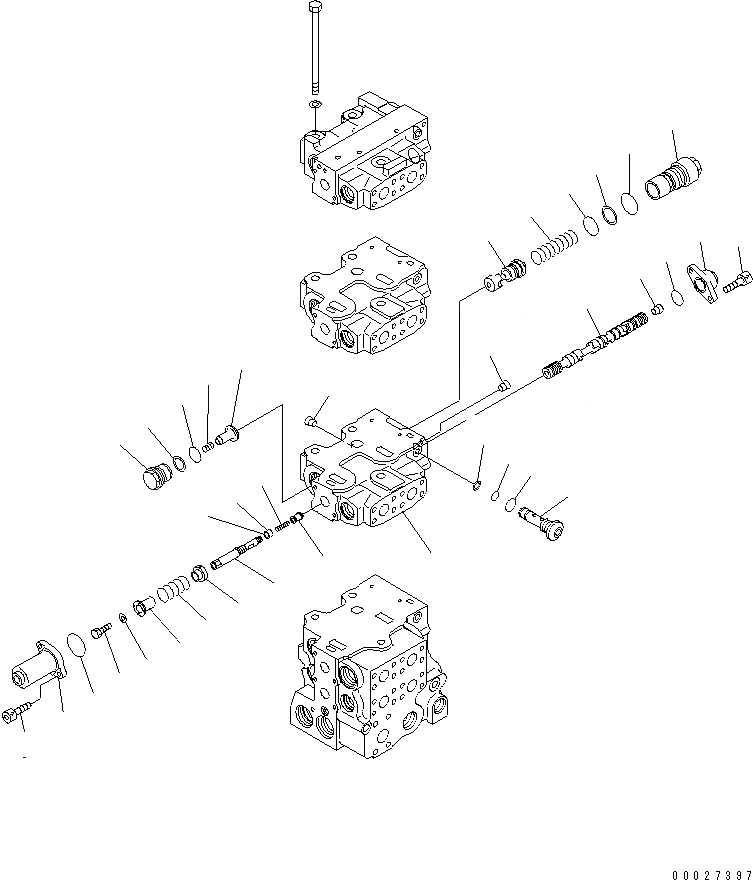 Схема запчастей Komatsu D275AX-5E0 - УПРАВЛЯЮЩ. КЛАПАН (5-СЕКЦИОНН.) (/)(№-) ОСНОВН. КОМПОНЕНТЫ И РЕМКОМПЛЕКТЫ