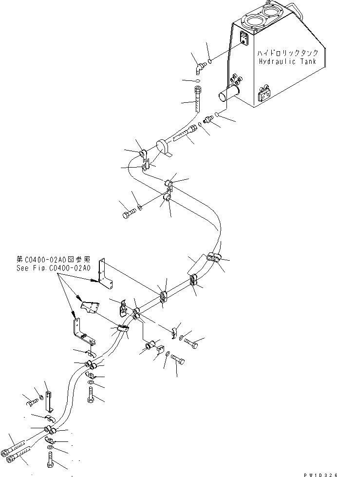 Схема запчастей Komatsu D275AX-5-KO - ВОЗВРАТН. ЛИНИЯ ПРИВОДА ВЕНТИЛЯТОРА ГИДРАВЛИКА