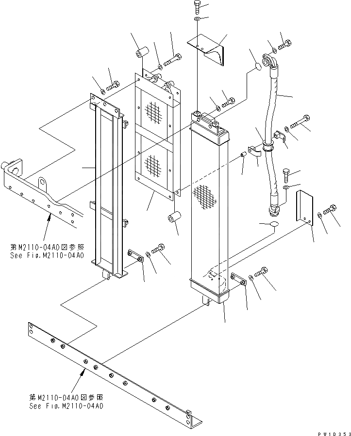 Схема запчастей Komatsu D275AX-5-KO - МАСЛООХЛАДИТЕЛЬ (С КОНДИЦИОНЕРОМ) ЧАСТИ КОРПУСА
