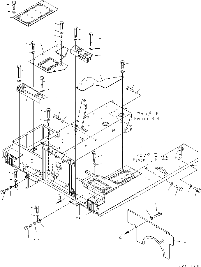 Схема запчастей Komatsu D275AX-5-KO - КРЫШКА КРЫЛА (/) ЧАСТИ КОРПУСА