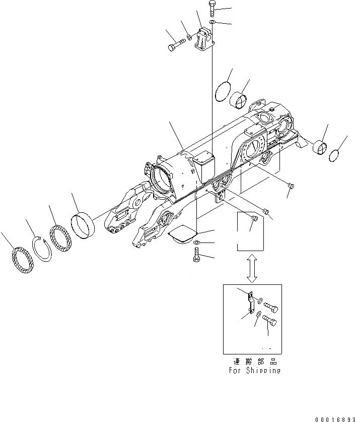 Схема запчастей Komatsu D275AX-5-KO - ГУСЕНИЧНАЯ РАМА (ЛЕВ.) (ПОЛН. ЗАЩИТА КАТКОВ) ХОДОВАЯ