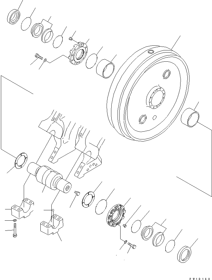 Схема запчастей Komatsu D275AX-5-KO - ПЕРЕДН. ЛЕНИВЕЦ (ЛЕВ. И ПРАВ.) ХОДОВАЯ