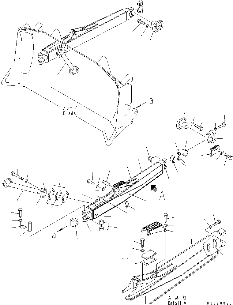 Схема запчастей Komatsu D275AX-5-KO - РАМА ПРЯМ. ОТВАЛА (ЛЕВ.) (С BUSH) (УСИЛЕНН.ТИП) РАБОЧЕЕ ОБОРУДОВАНИЕ