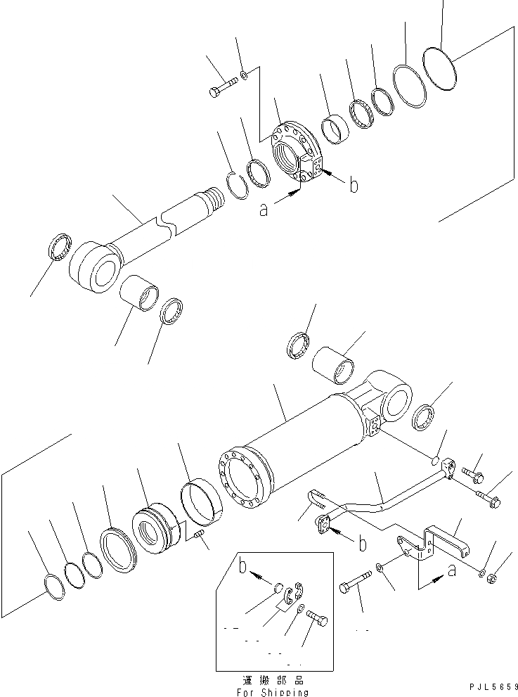 Схема запчастей Komatsu D275AX-5-KO - РЫХЛИТЕЛЬ ГИДРОЦИЛИНДР ПОДЪЕМА ОСНОВН. КОМПОНЕНТЫ И РЕМКОМПЛЕКТЫ