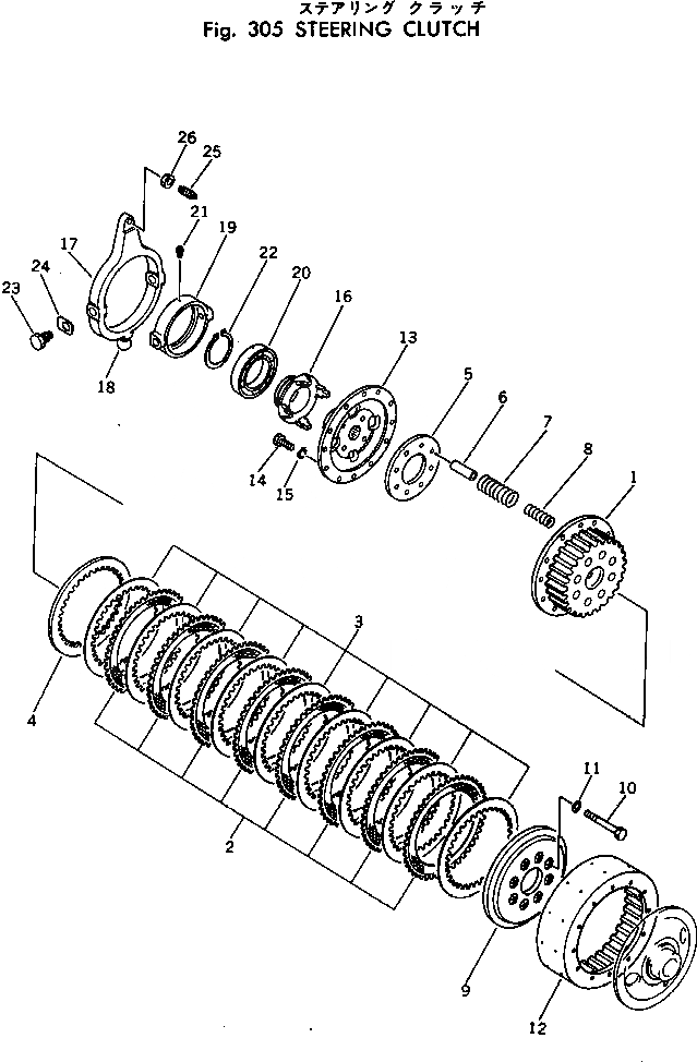 Схема запчастей Komatsu D30AM-17 - БОРТОВ. ФРИКЦИОН СИСТЕМАУПРАВЛЕНИЯ ПОВОРОТОМ И КОНЕЧНАЯ ПЕРЕДАЧА