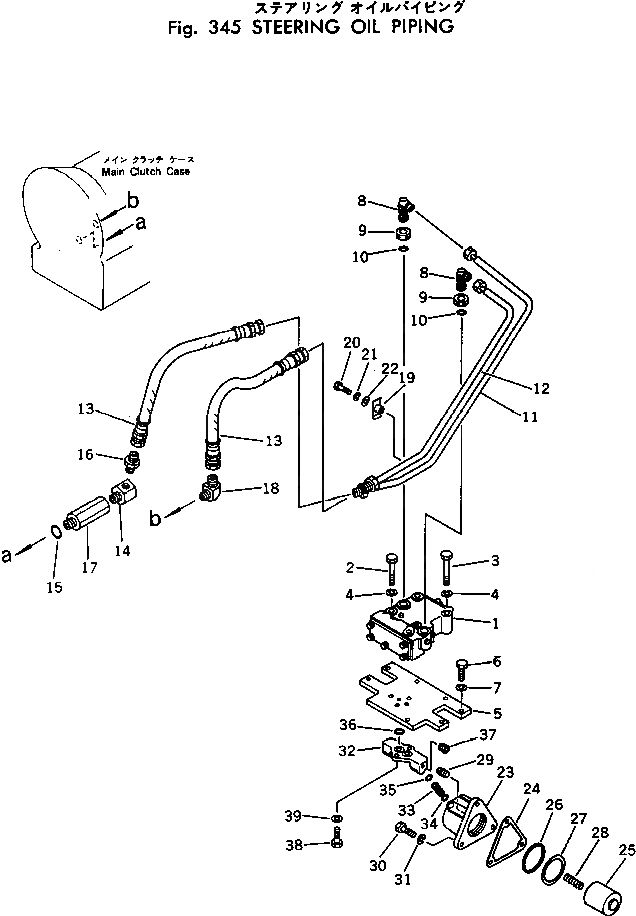 Схема запчастей Komatsu D30AM-17 - РУЛЕВ. УПРАВЛЕНИЕ МАСЛОПРОВОДЯЩАЯ ЛИНИЯ СИСТЕМАУПРАВЛЕНИЯ ПОВОРОТОМ И КОНЕЧНАЯ ПЕРЕДАЧА
