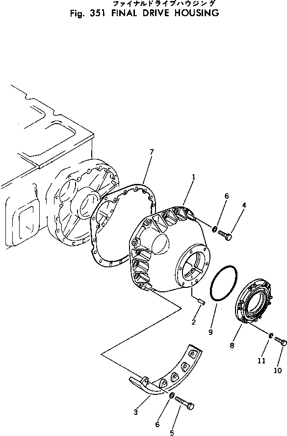 Схема запчастей Komatsu D30AM-17 - КОНЕЧНАЯ ПЕРЕДАЧА КОЖУХ СИСТЕМАУПРАВЛЕНИЯ ПОВОРОТОМ И КОНЕЧНАЯ ПЕРЕДАЧА
