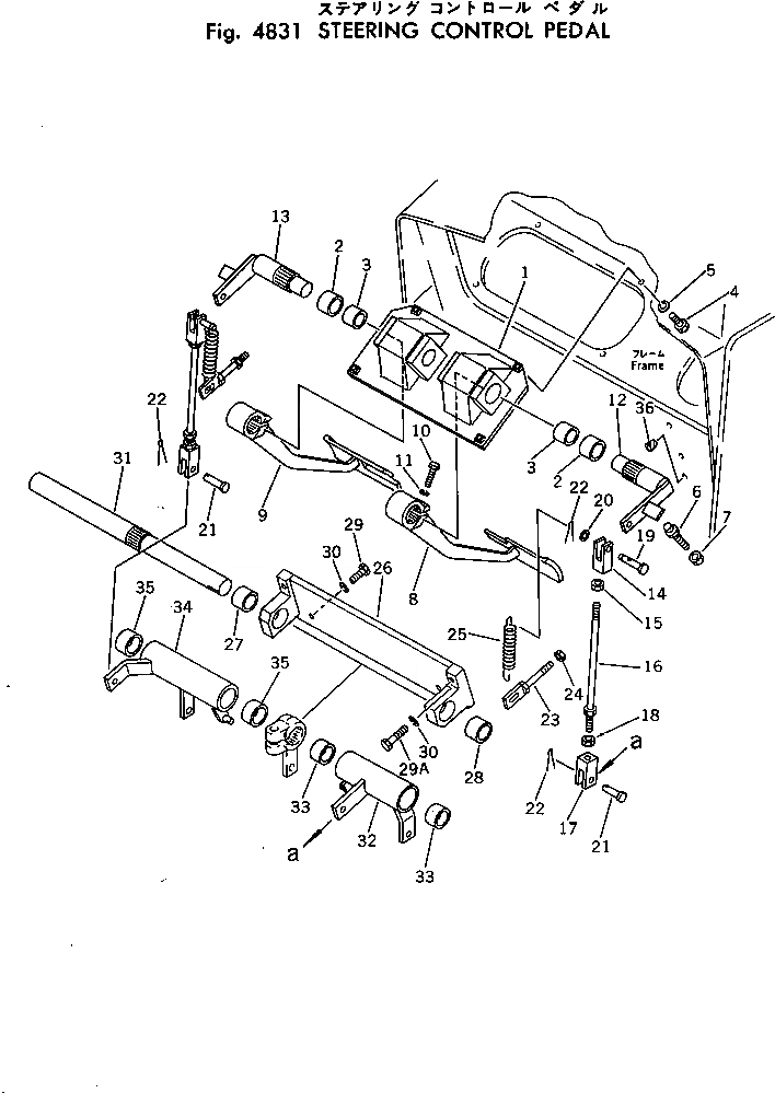 Схема запчастей Komatsu D31A-17 - РУЛЕВ. УПРАВЛЕНИЕ ПЕДАЛЬ УПРАВЛ-Я ОПЦИОННЫЕ КОМПОНЕНТЫ